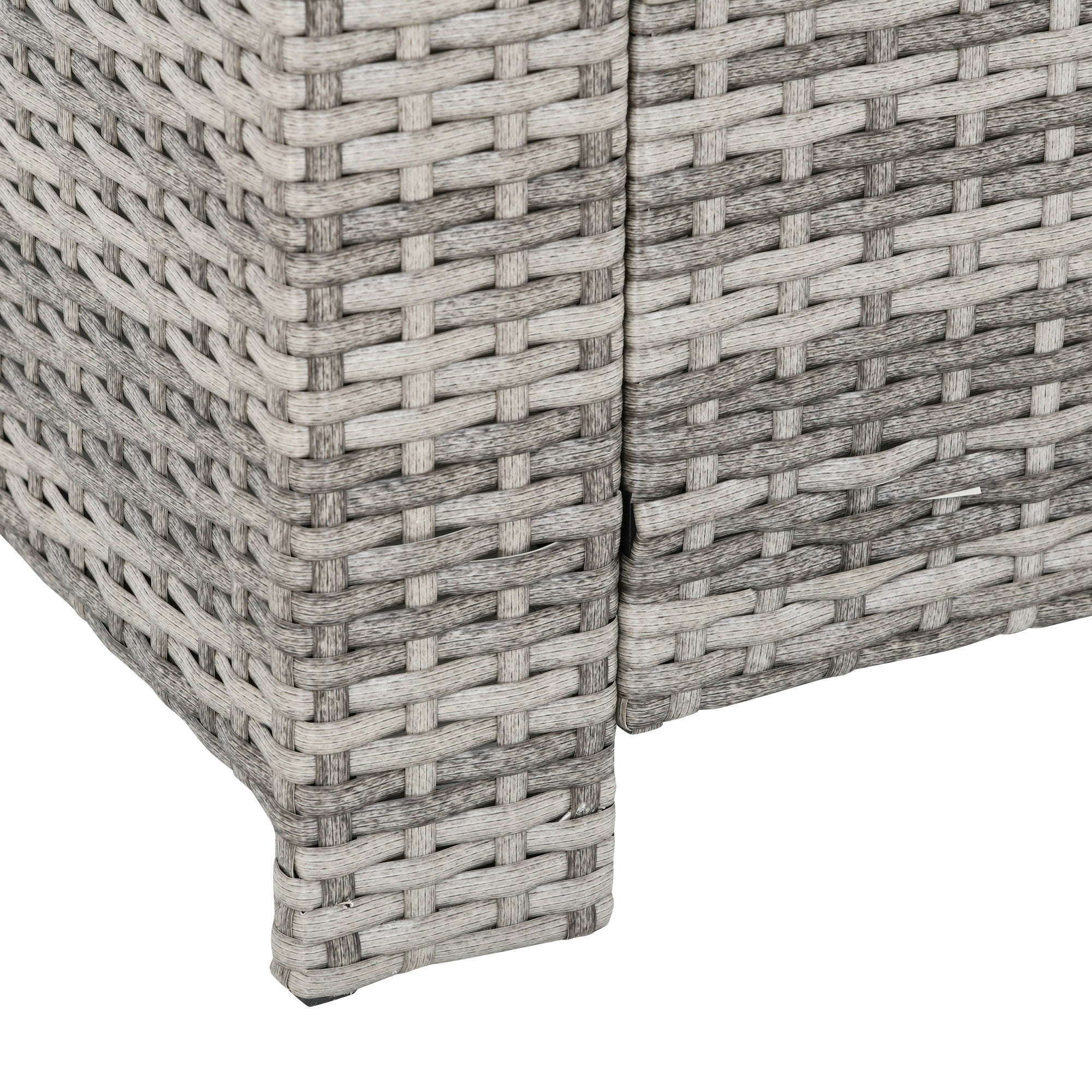 Outsunny 6 Pcs Patio Furniture Set, Rattan Outdoor Furniture Set with 3 Seater Sofa, Armchairs, Footstools and Table, Light Grey