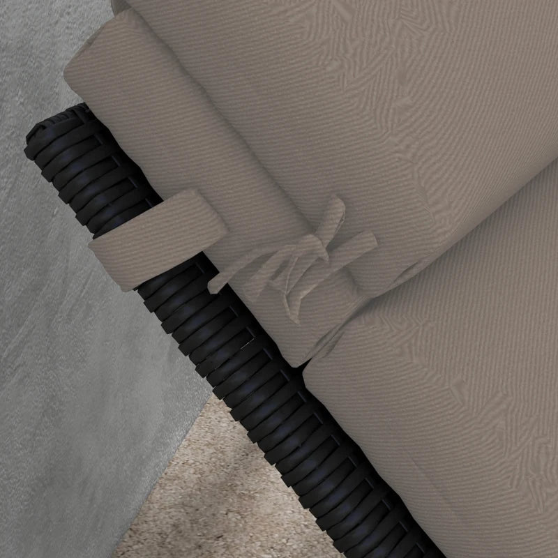 Patio Chaise Lounge Chair Cushion Replacement Sun Lounger Pads with Headrest and Ties, Dark Grey