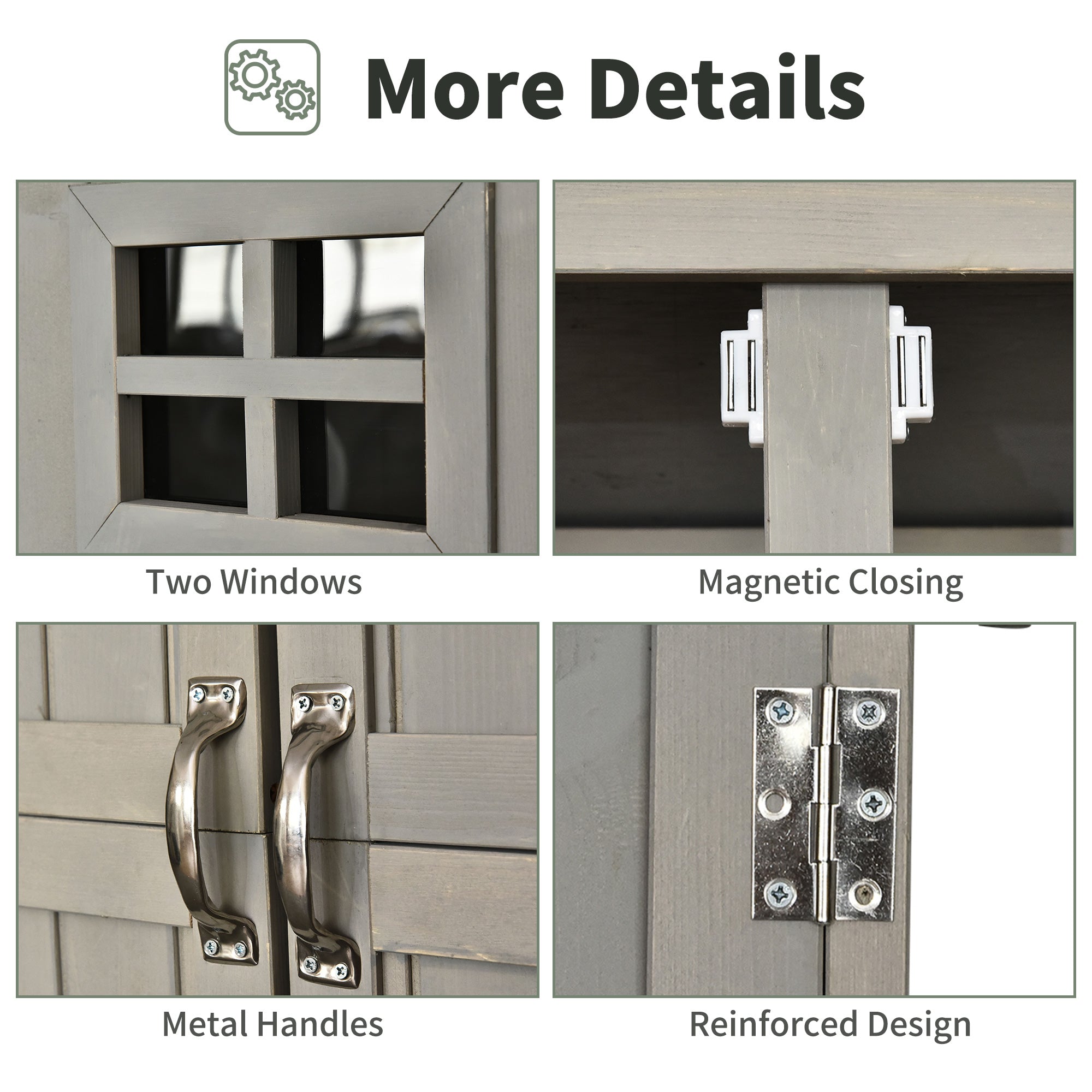 Outsunny Wooden Garden Storage Shed 4x1.5ft Outdoor Tool Organizer with Windows Double Door