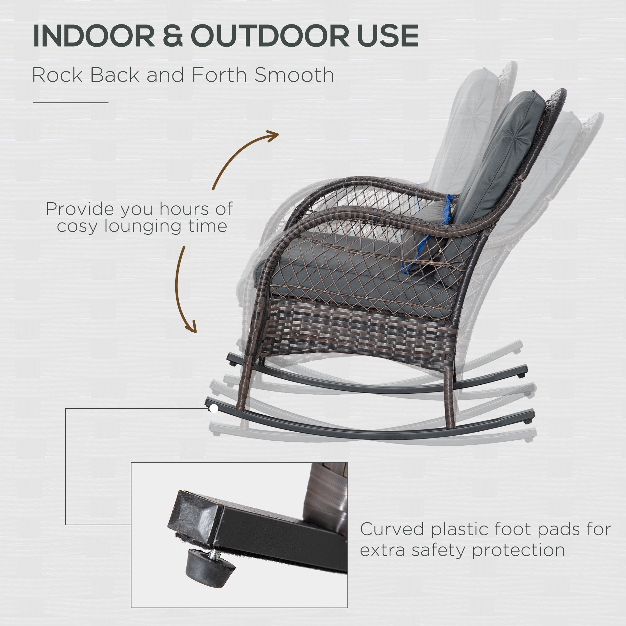 Outsunny Rattan Respite: PE Wicker Garden Patio Relaxer Chair with Cushion, Grey Outdoor Oasis