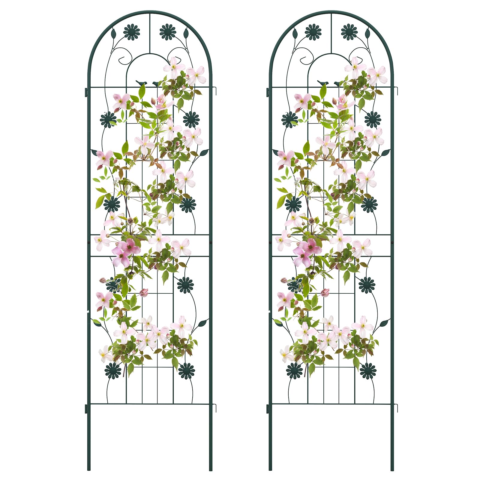 Giantex Garden Trellis, Tall Galvanized Steel Trellis for Climbing Plants