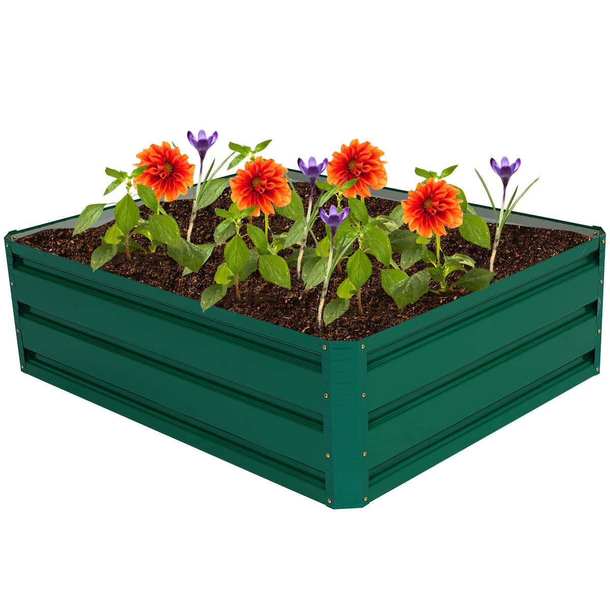 Dark Green Patio Raised Garden Bed (40" L x 32" W x 12" H)