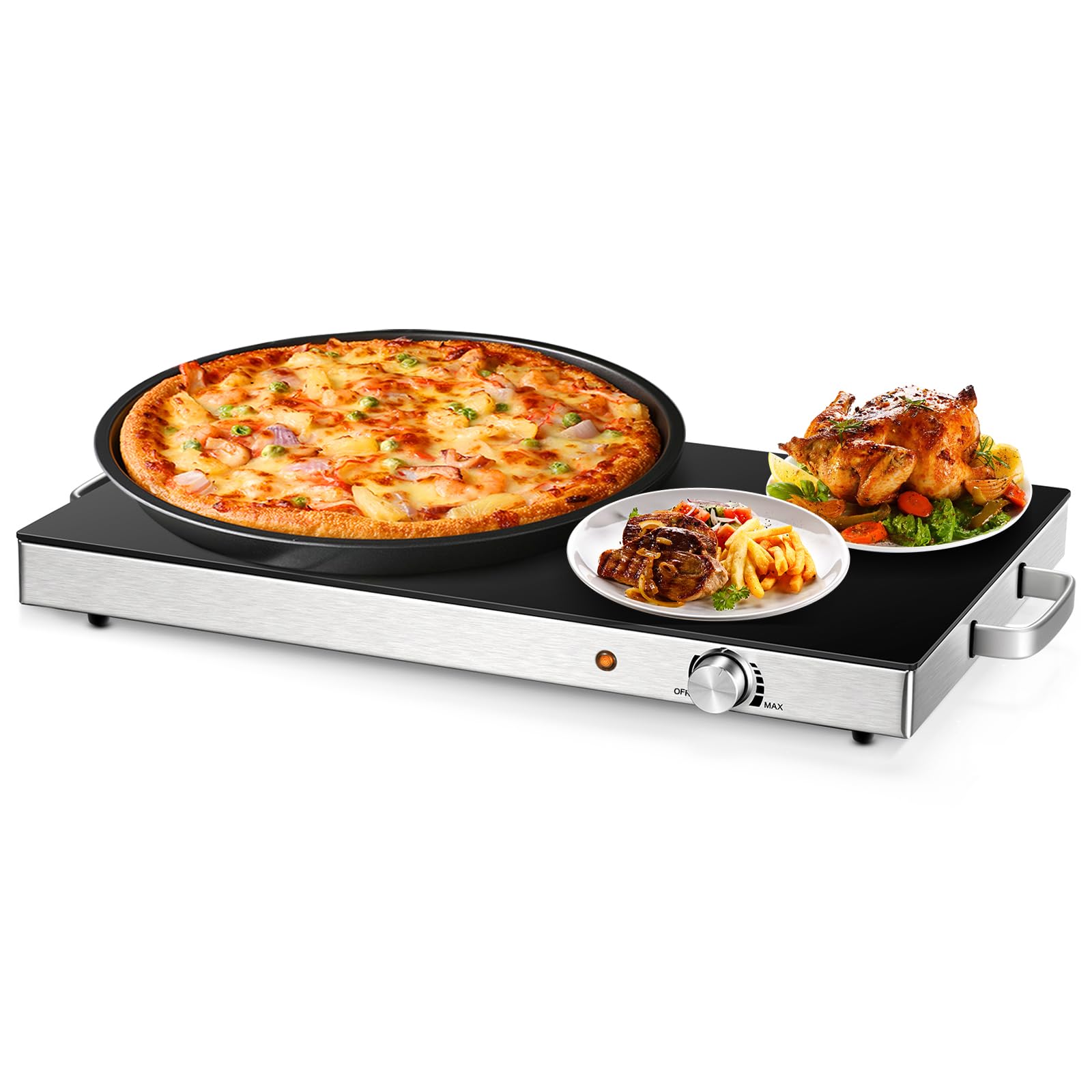 Giantex 2 Packs Electric Warming Tray, 22''x15'' Hot Plate with Adjustable Temperature Control