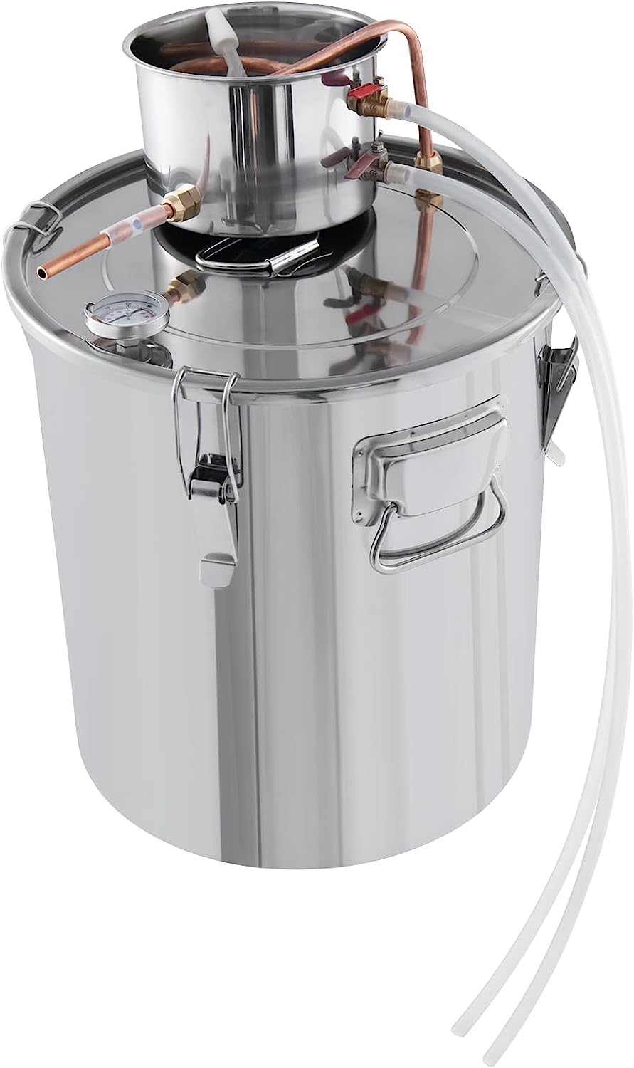 Giantex 10 Gal Alcohol Still,2 Pots Stainless Steel Alcohol Still, Multi-purpose Home Brewing Kit for DIY Whiskey, Brandy, Beer, Silver