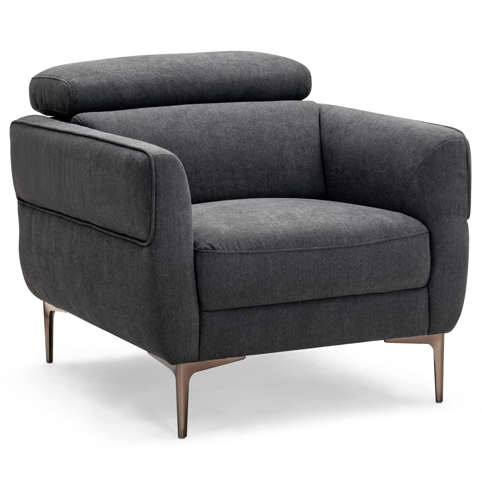 Giantex Accent Chair, Upholstered Single Sofa Chair with Adjustable Headrest