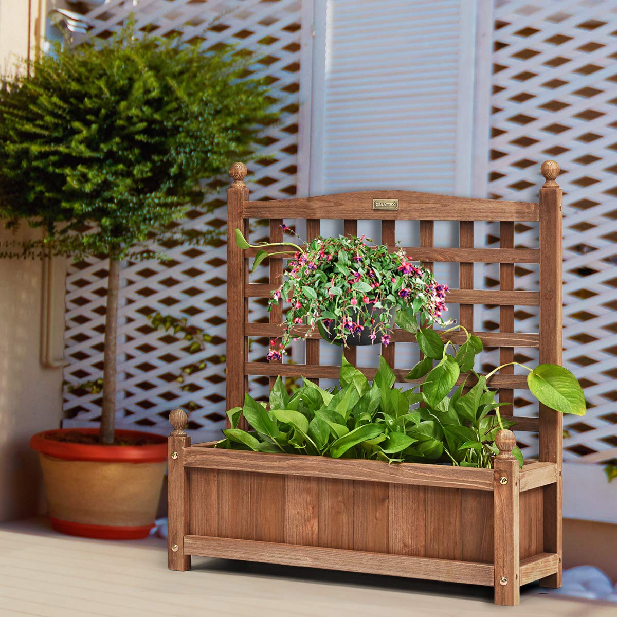 Wood Free Standing Plant Raised Bed