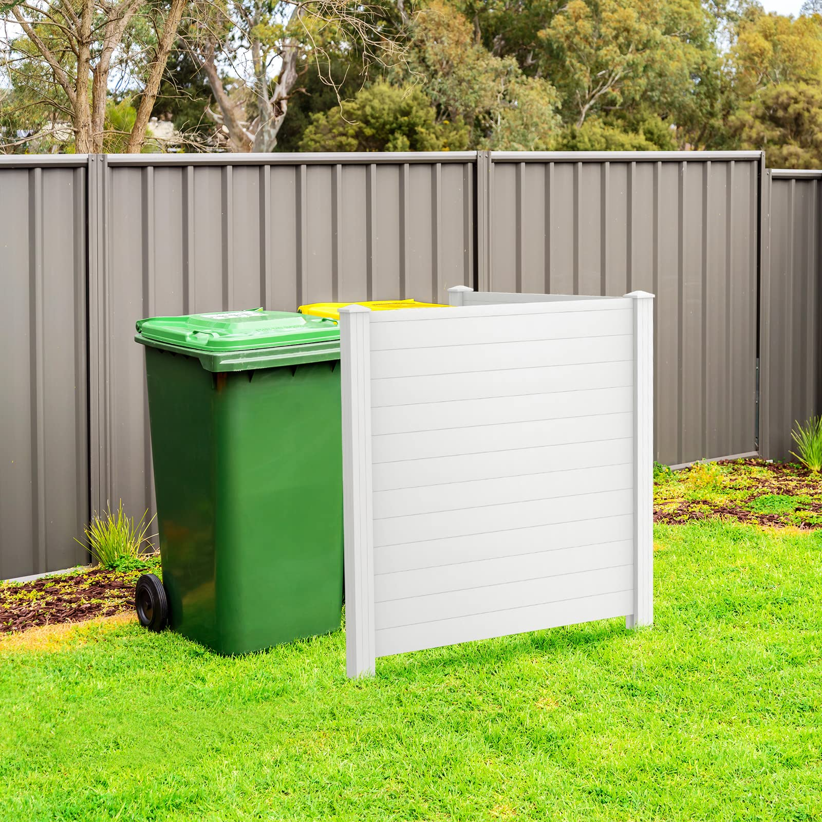48''H Decorative Air Conditioner Fence Trash Can Enclosure with 3 Stakes