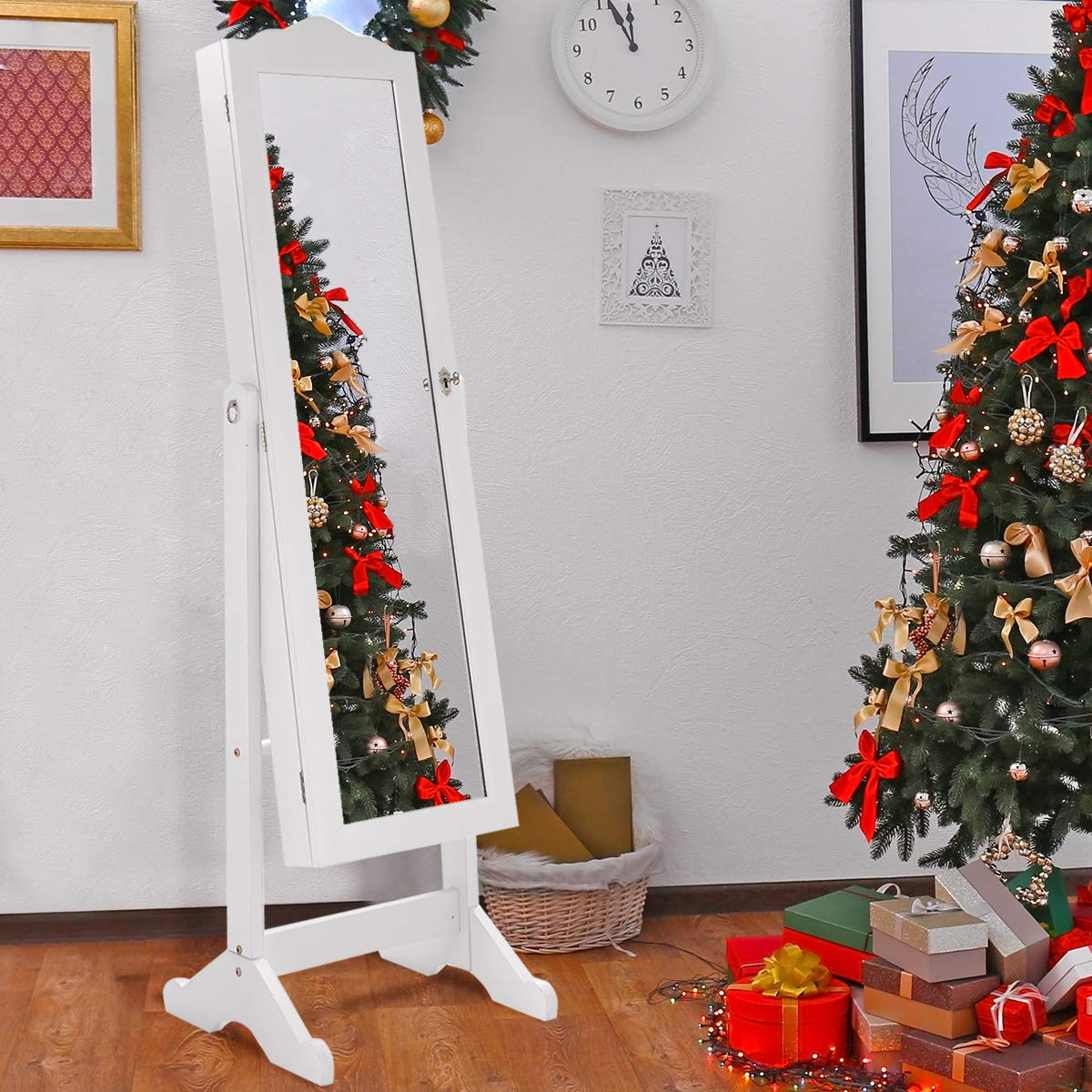 Giantex Jewelry Cabinet Armoire Lockable with Mirror