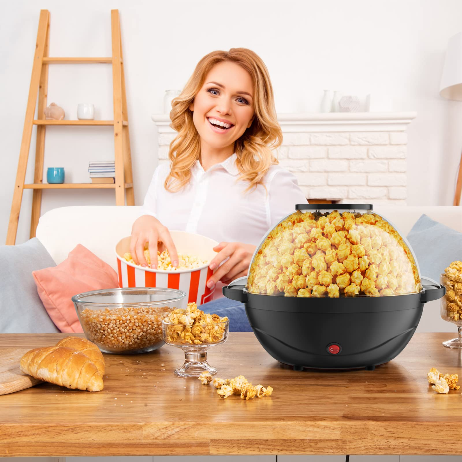 Giantex Popcorn Popper Machine, 6 Quarts/24 Cups Electric Popcorn Maker with Nonstick Plate