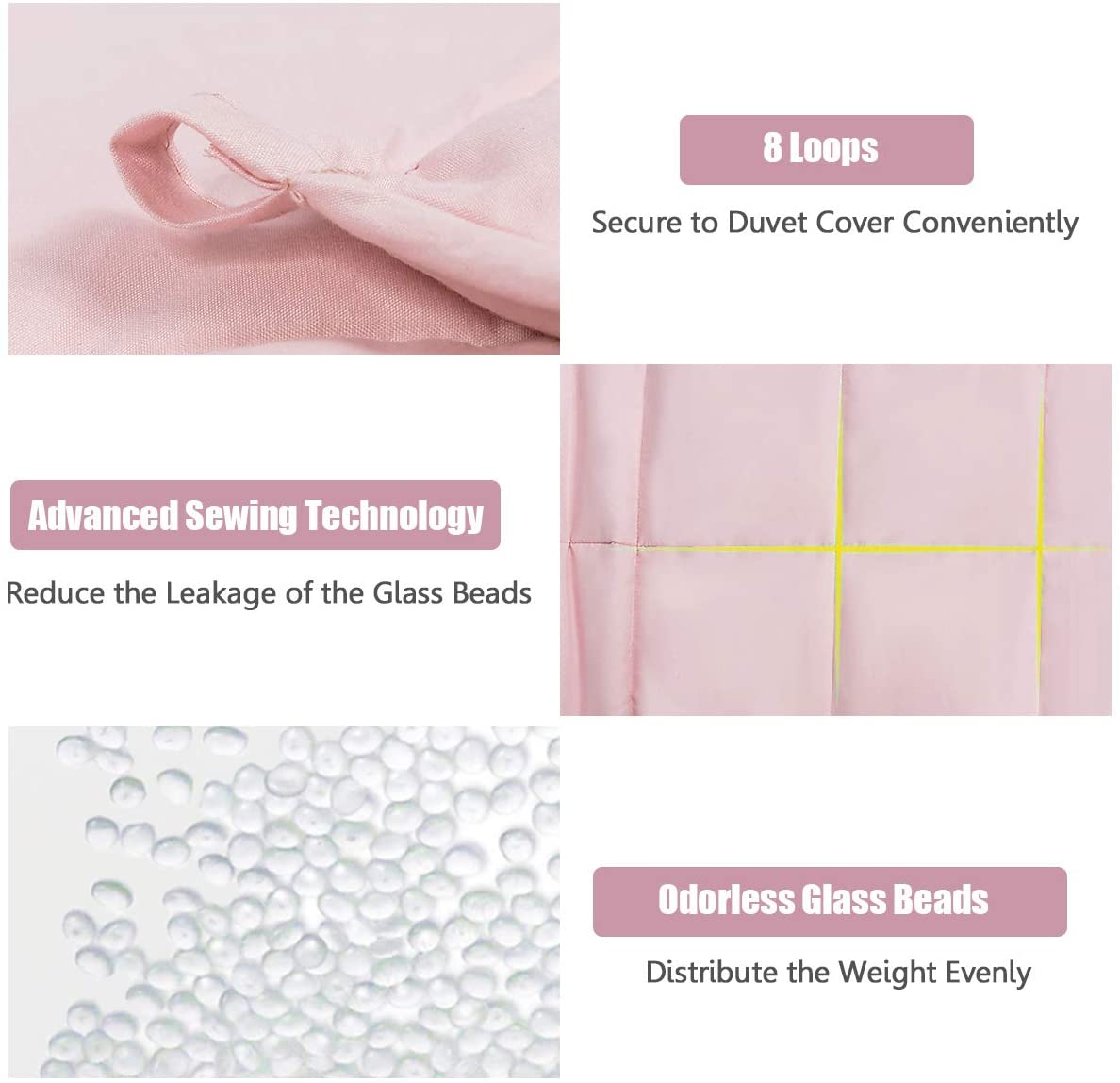 Giantex Weighted Blanket with Duvet Covers, Hot and Cold Duvet Cover Set, 60" x 80" | (Pink)
