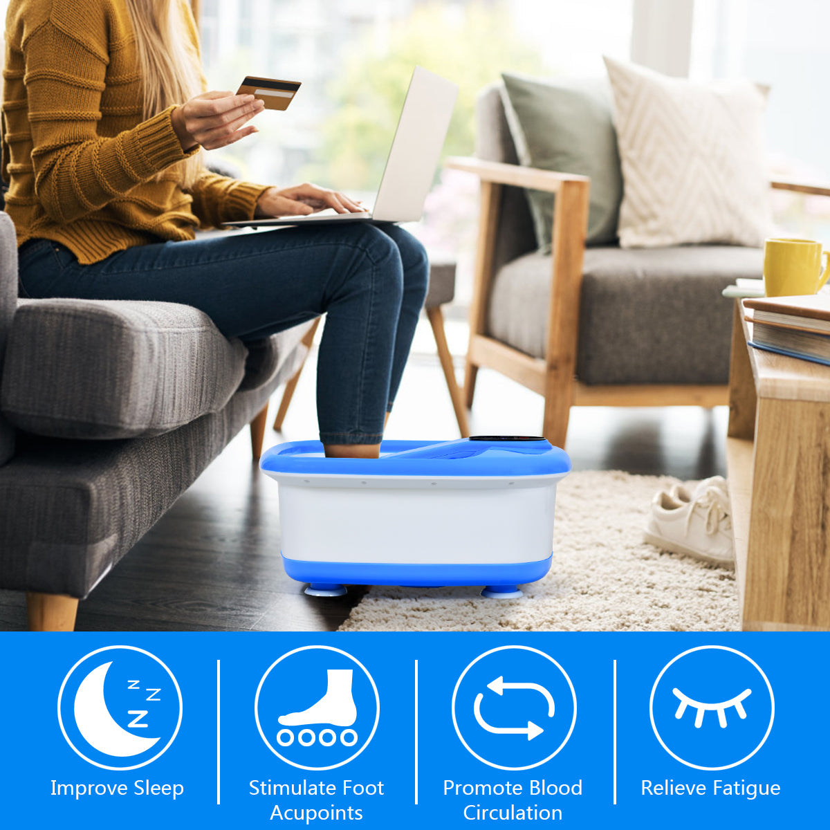 Giantex Foot Spa Bath Massager with Automatic Massage Rollers