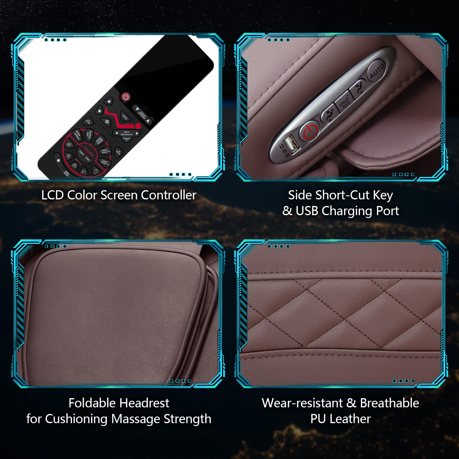 Giantex Massage Chair Full Body - Zero Gravity SL-Track Electric Massage Recliner with Voice Control, Blue-Tooth Speaker