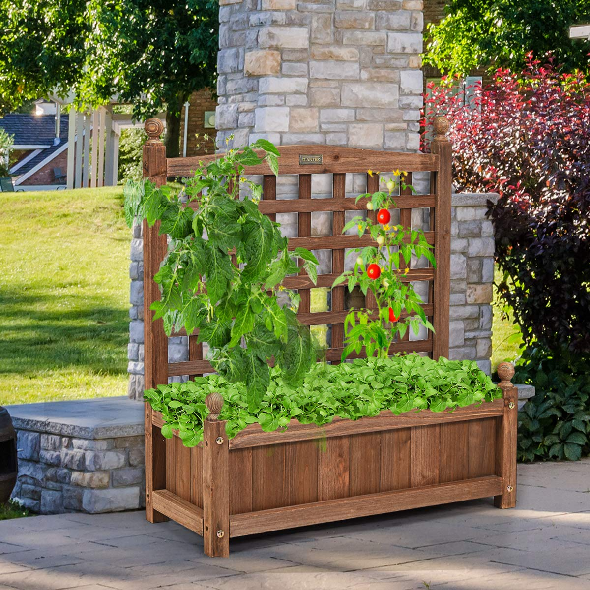 Wood Free Standing Plant Raised Bed