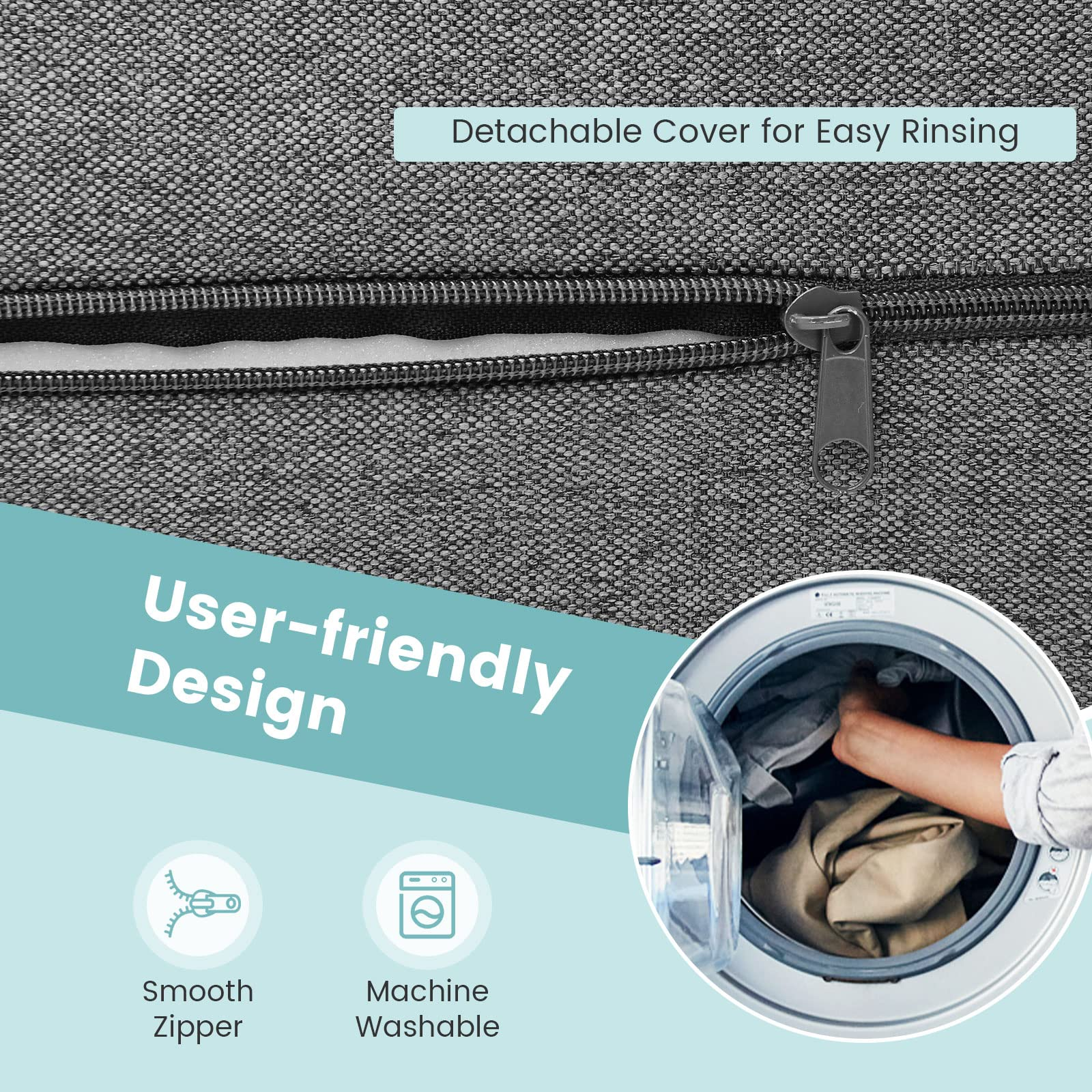 Giantex 8 Inch Folding Sofa Bed Couch, Memory Foam Futon Mattress Linen Fabric Sofa