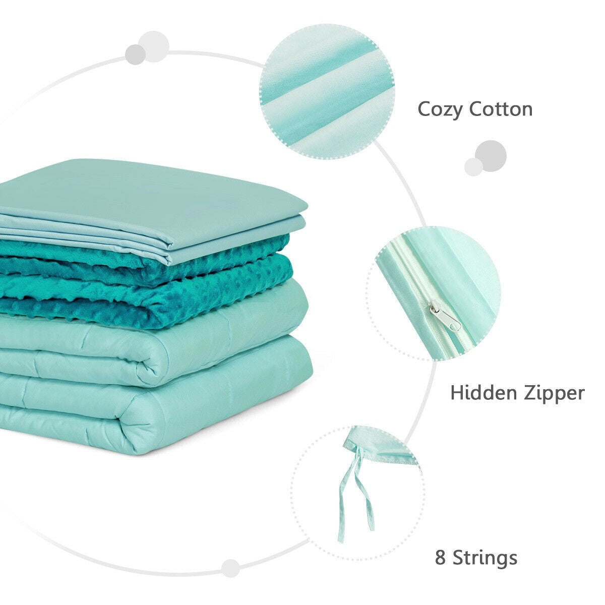 Giantex Kids Weighted Blanket with Duvet Covers, Hot and Cold Duvet Cover Set, 60 " x 41" | 7lbs