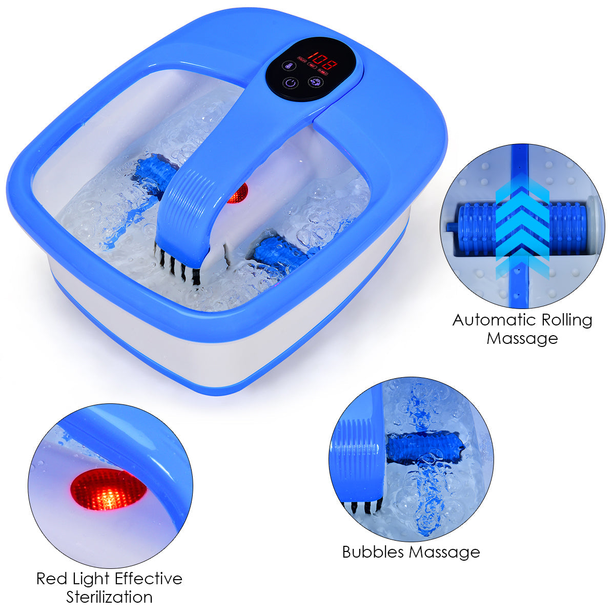 Giantex Foot Spa Bath Massager with Automatic Massage Rollers