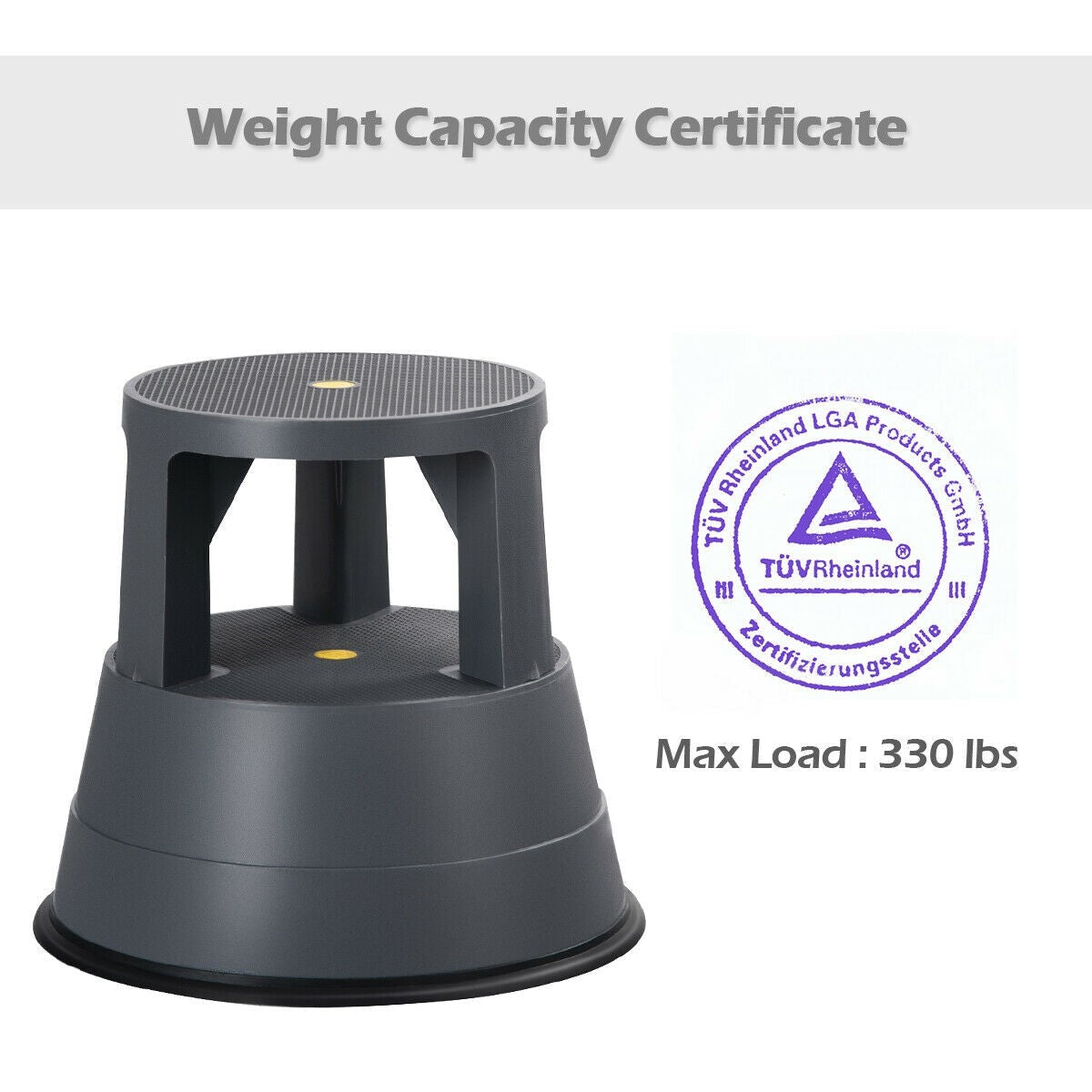 Rolling Step Stool Kick Stool Ladder w/Non-Slip Platform Casters