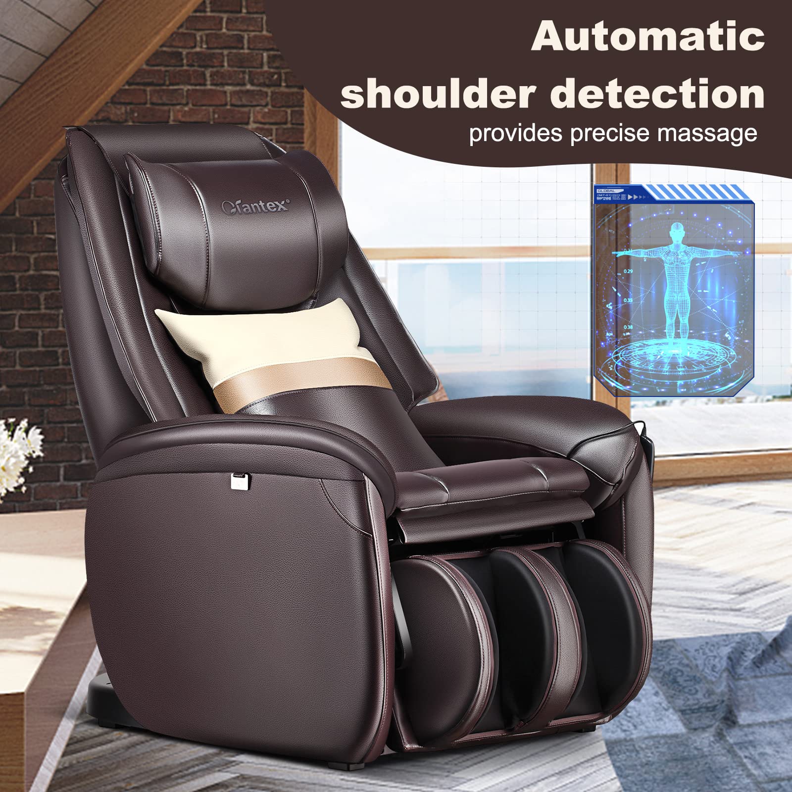 Giantex Full Body Massage Chair - Zero Gravity SL Track Electric Recliner with Reversible Footrest