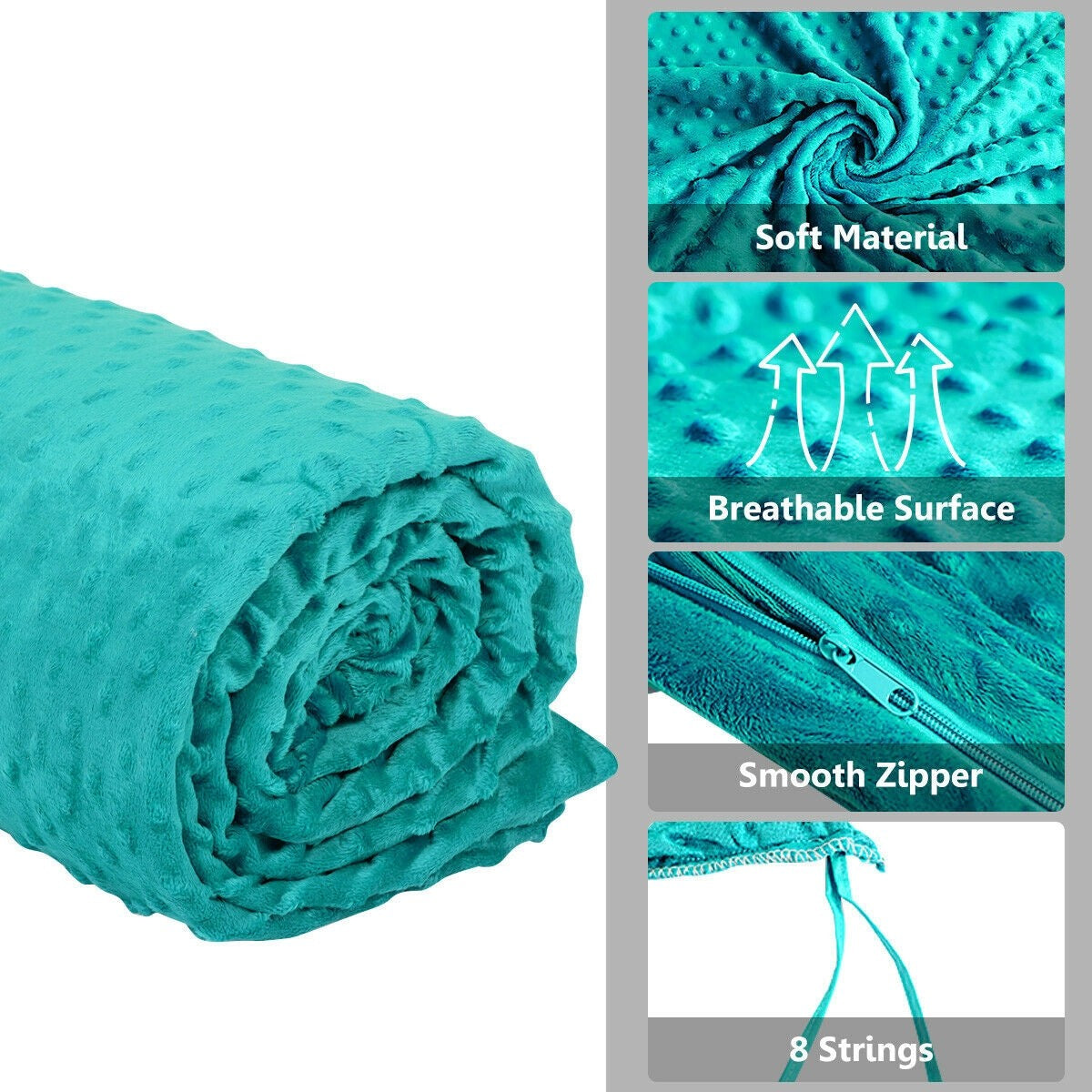 Giantex Kids Weighted Blanket with Duvet Covers, Hot and Cold Duvet Cover Set, 60 " x 41" | 7lbs