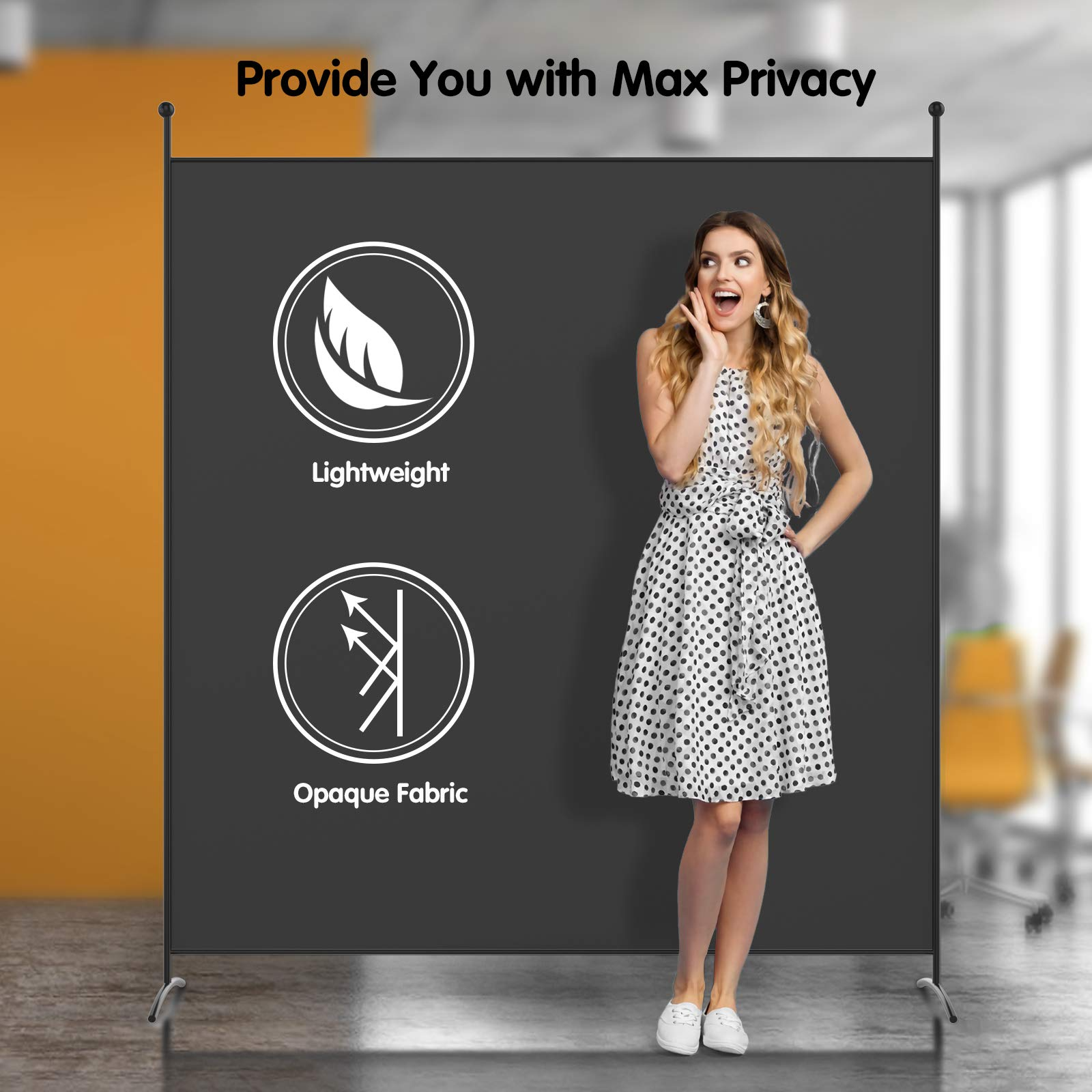 Giantex 6 Ft Single Panel Room Divider, Office Privacy Screen with Steel Base