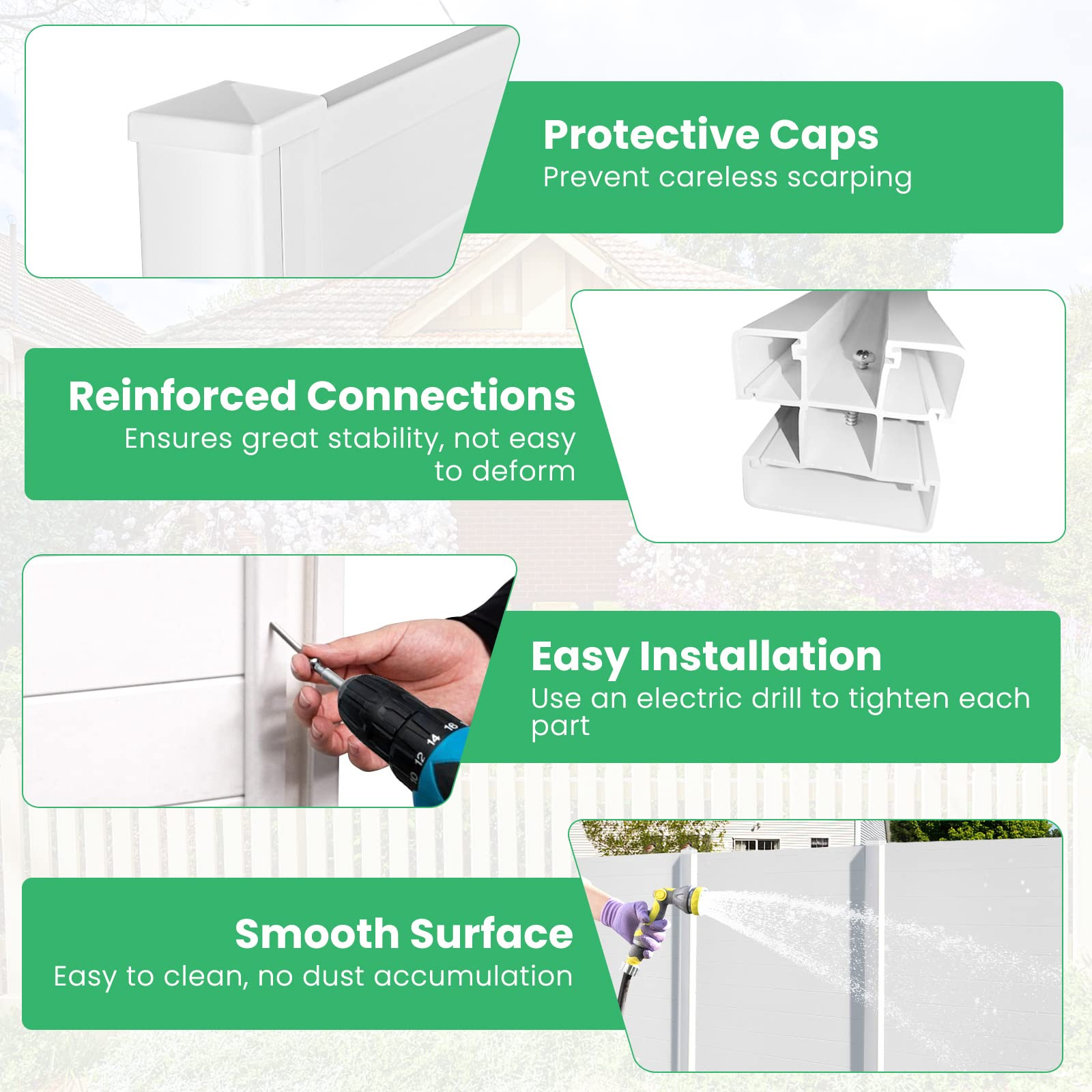 48''H Decorative Air Conditioner Fence Trash Can Enclosure with 3 Stakes