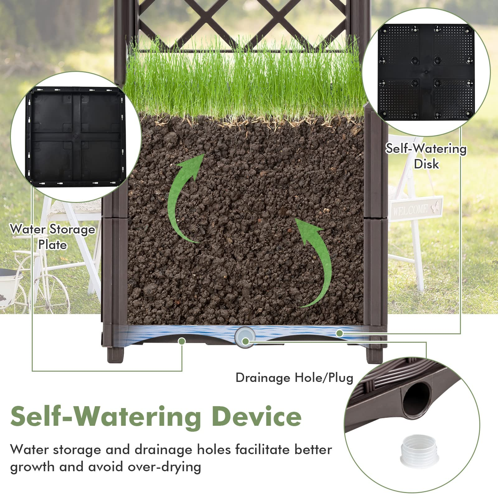 Giantex Raised Garden Bed with Trellis