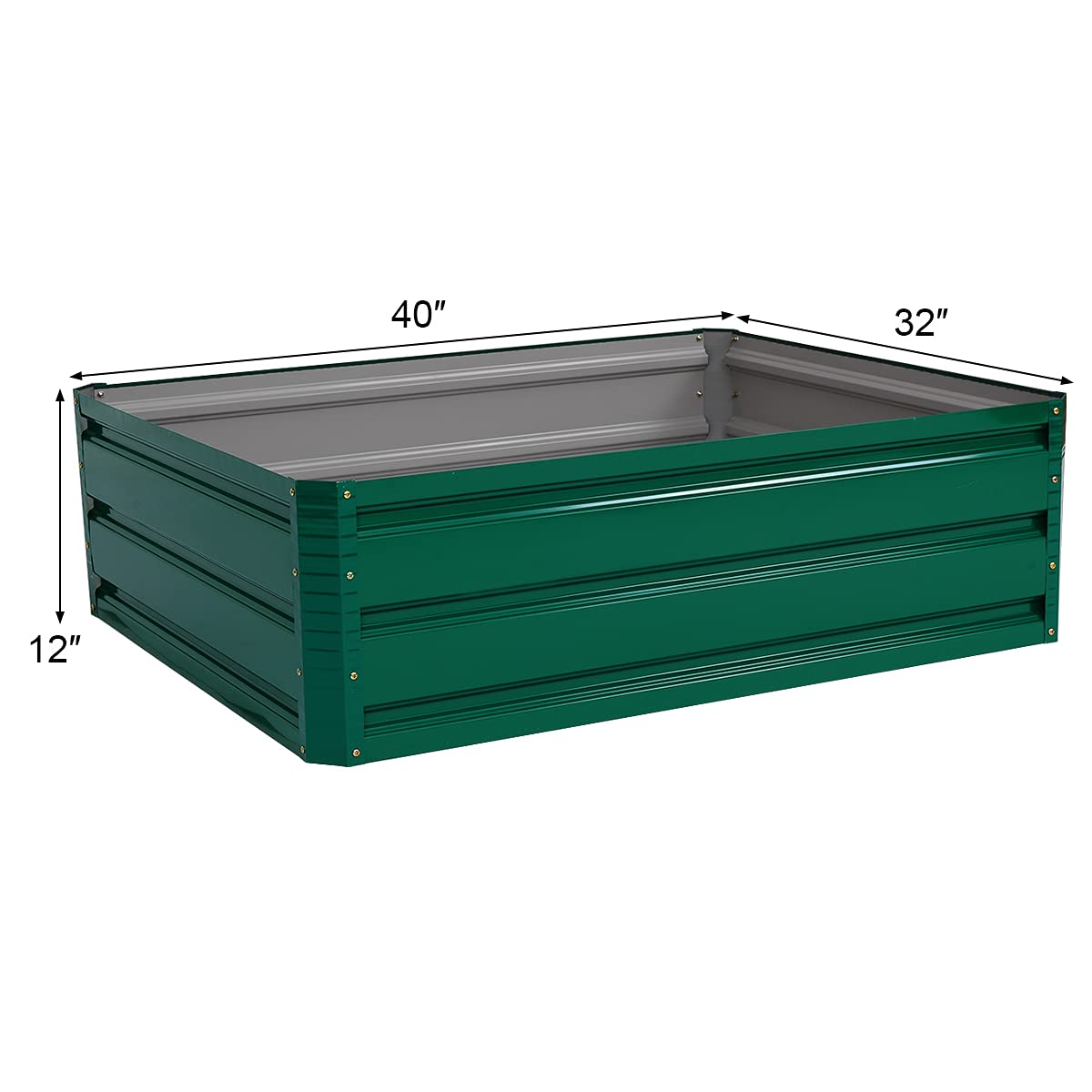 Dark Green Patio Raised Garden Bed (40" L x 32" W x 12" H)