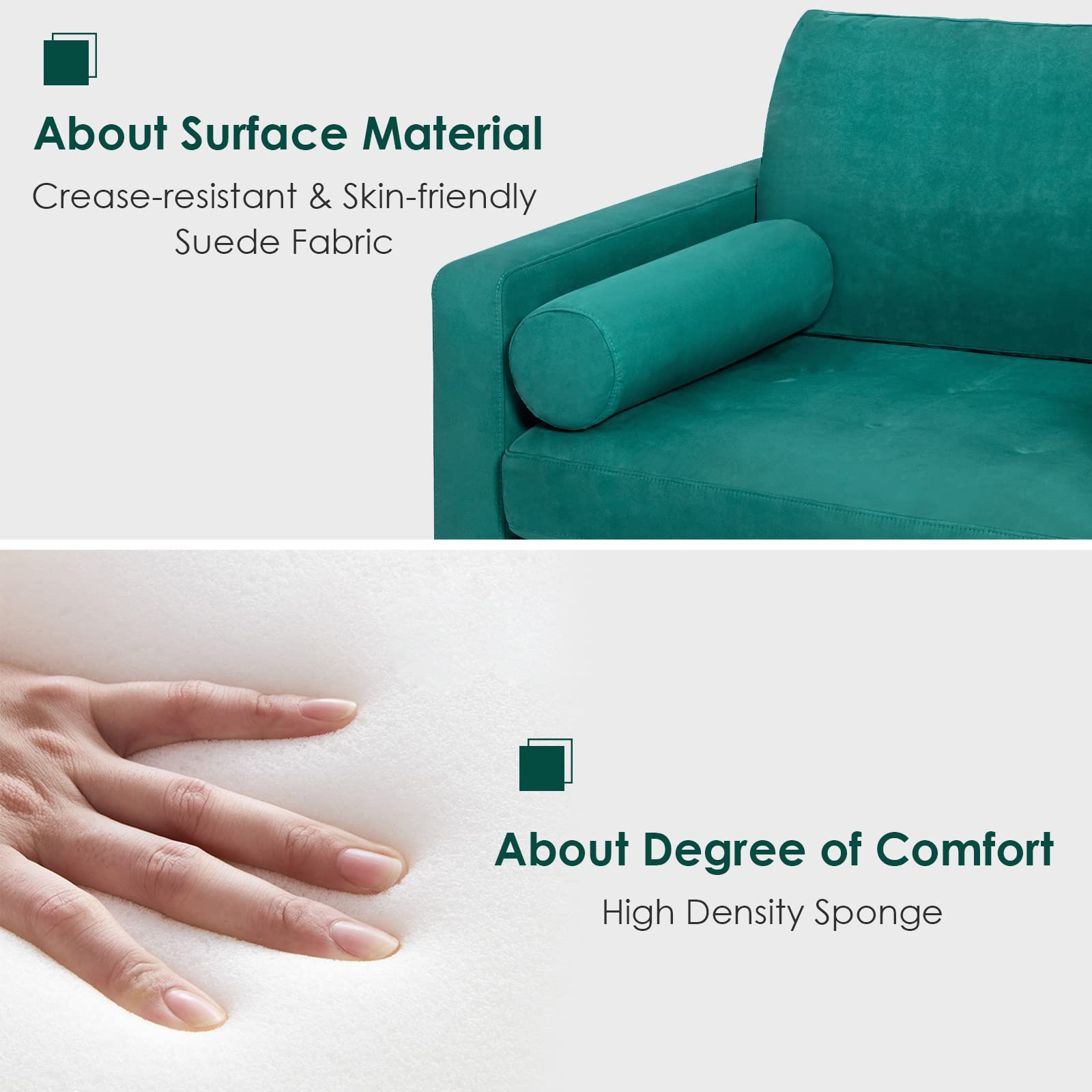 Giantex 68" Modern Loveseat, 2-Seater Sofa Couch