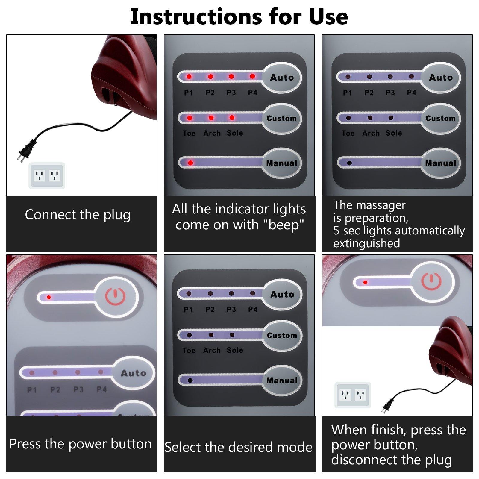 Giantex Nerve Pain Therapy Spa Gift Deep Kneading Rolling Massage for Leg Calf Ankle, Burgundy/Red/Black/Gray