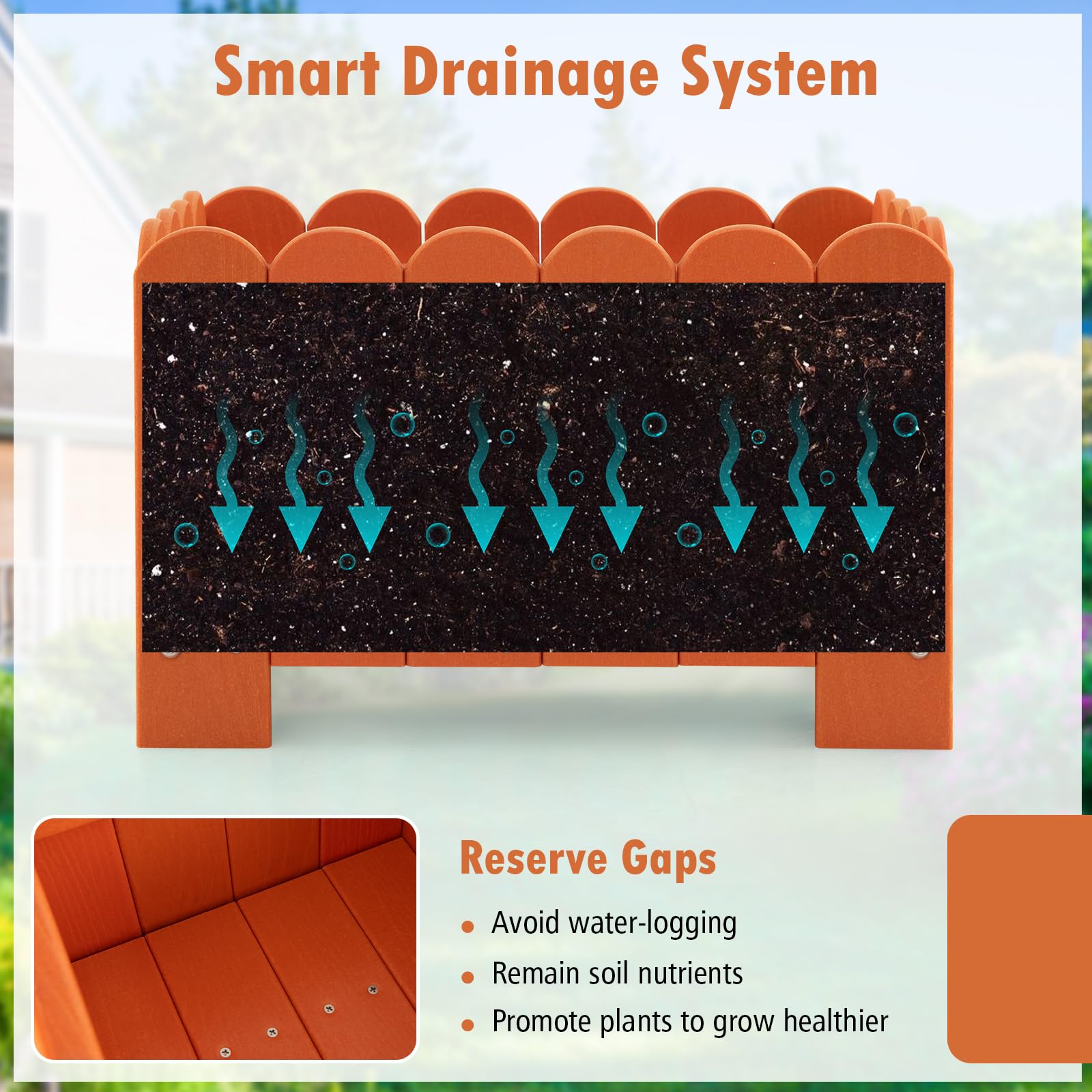 Giantex 2 Pack Rectangular Planter Box