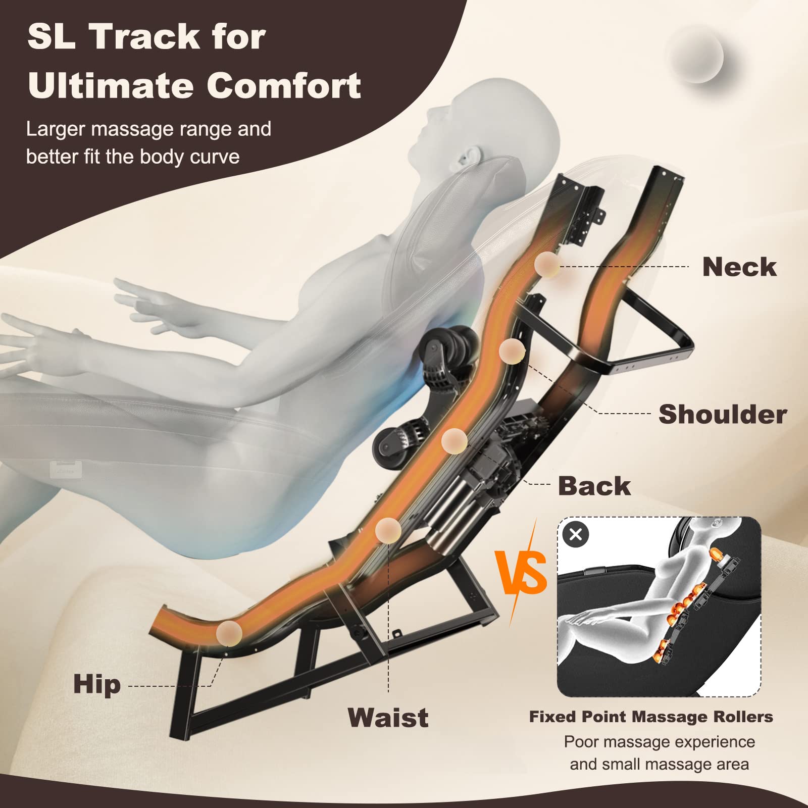 Giantex Full Body Massage Chair - Zero Gravity SL Track Electric Recliner with Reversible Footrest