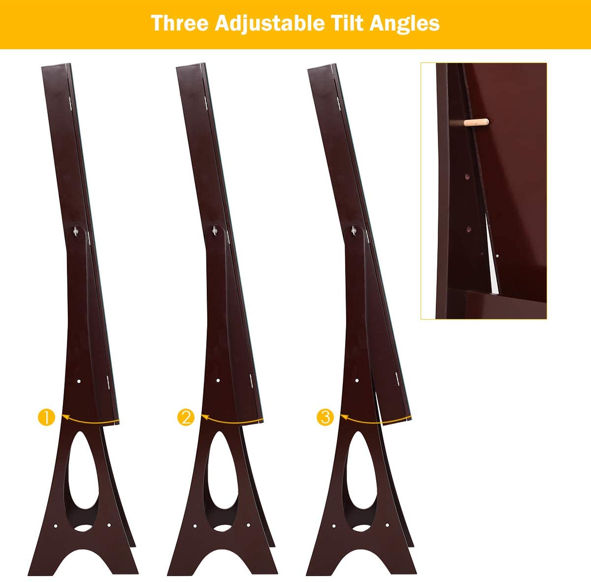 Giantex | 12 LEDs Jewelry Armoire Cabinet with Full-length Mirror