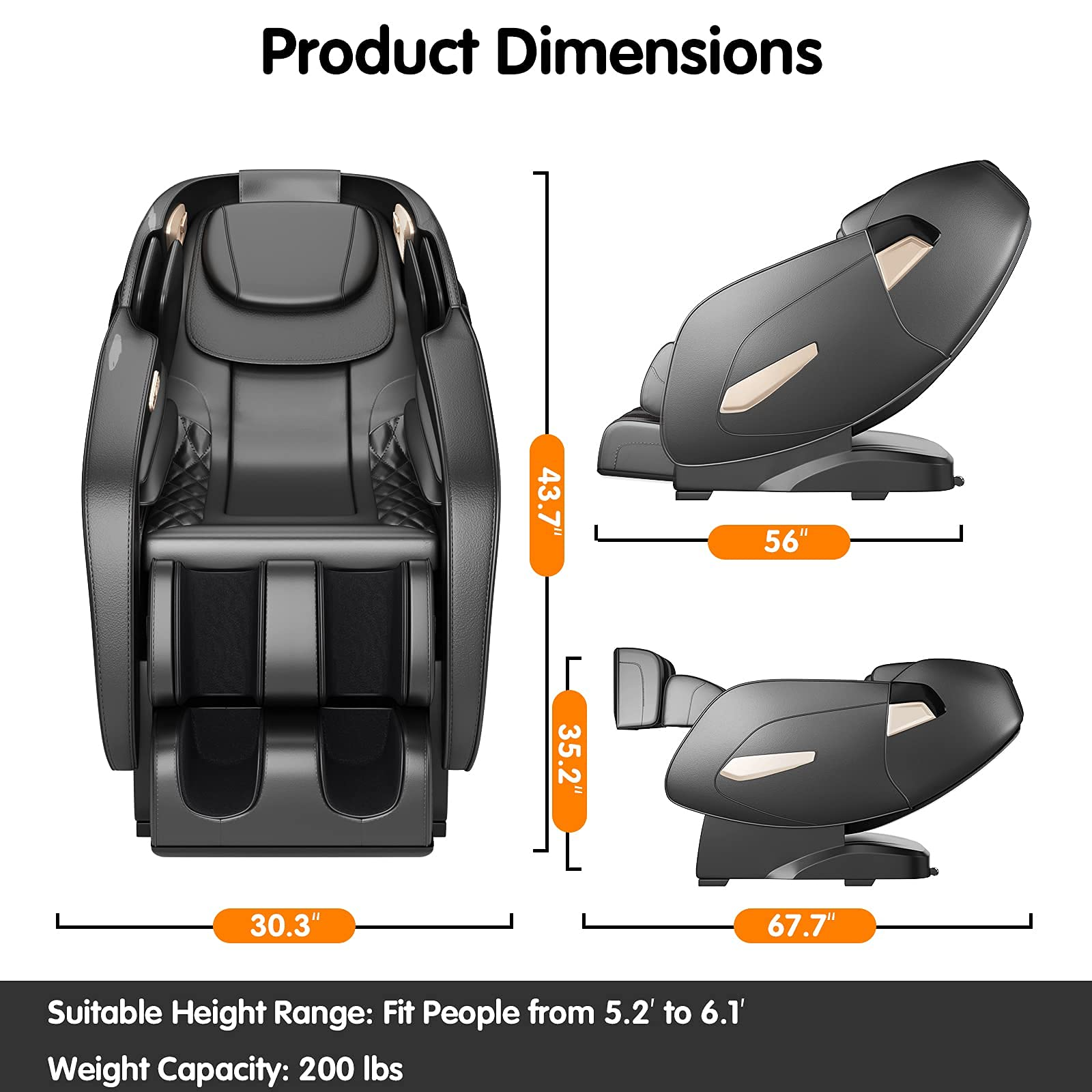 Giantex SL Track Massage Recliner Electric Zero Gravity W/Airbags