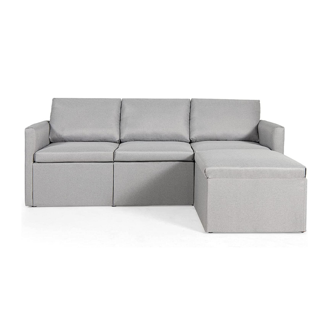 Convertible Sectional Sofa Couch, Modern L-Shaped Sectional Couch 3-Seat Sofa