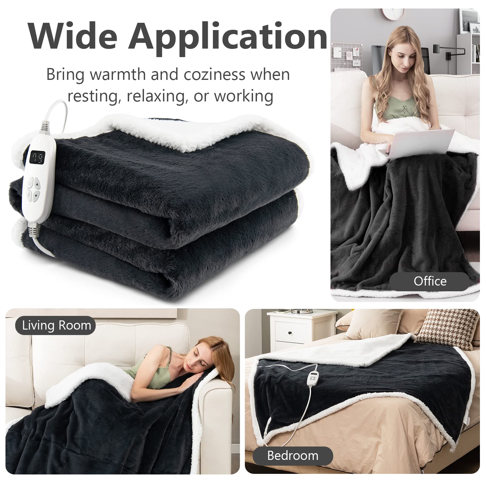 Giantex Heated Blanket 60'' x 50'' Electric Blanket Throw