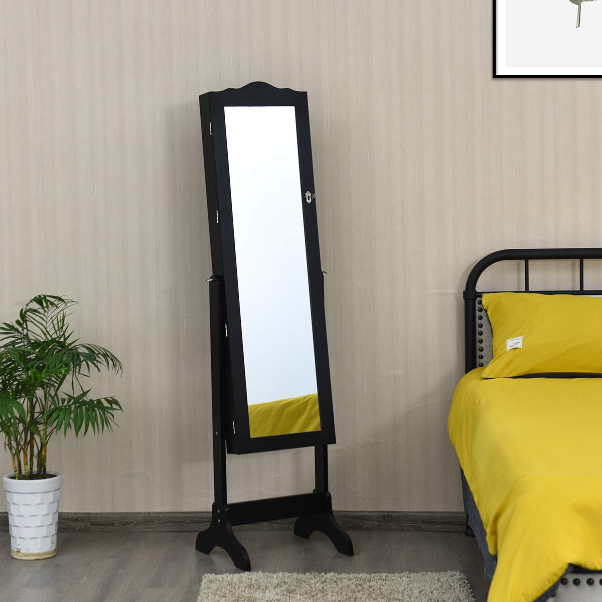 Giantex Jewelry Cabinet Armoire Lockable with Mirror