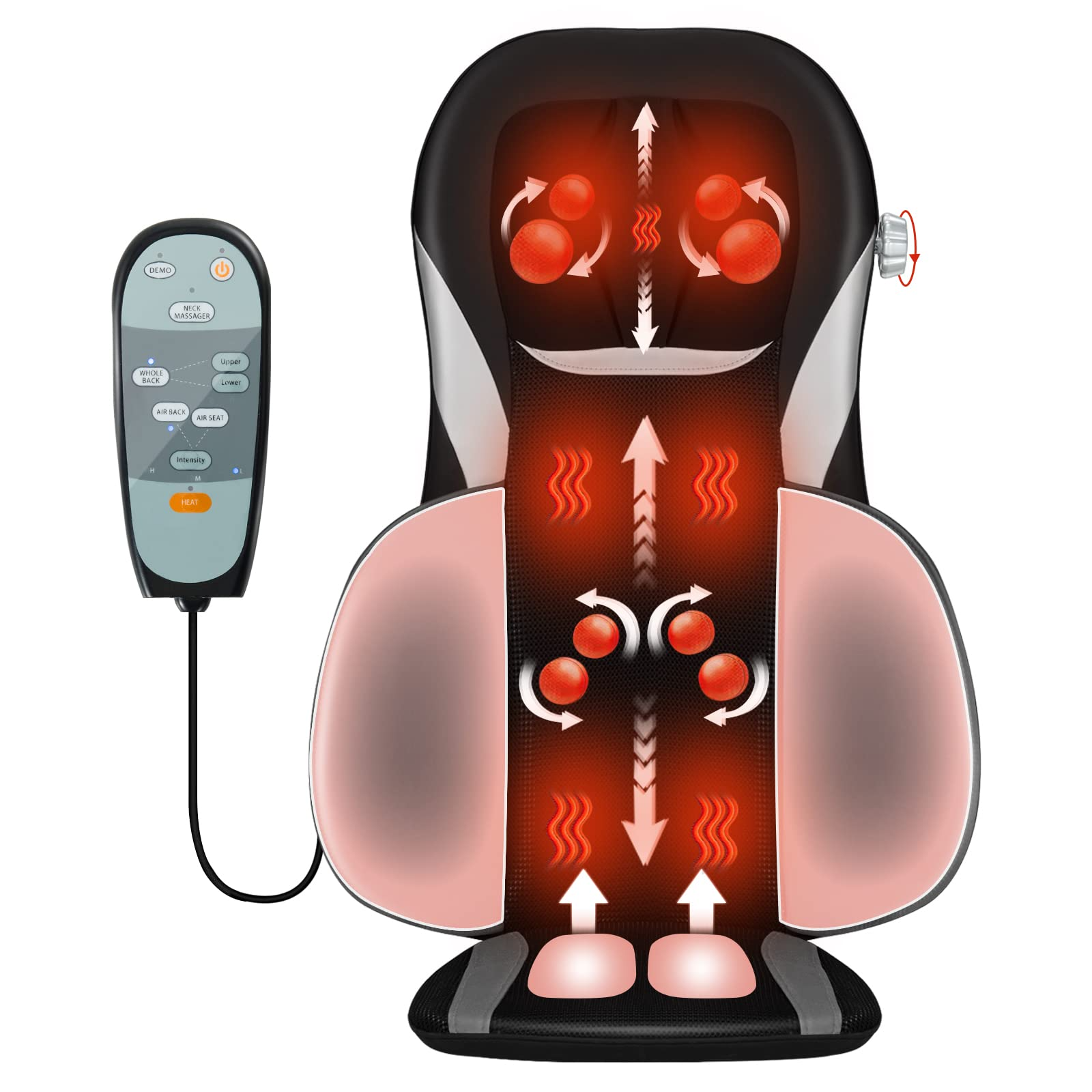 Massage Chair Cushion with Heat, Kneading & Rolling