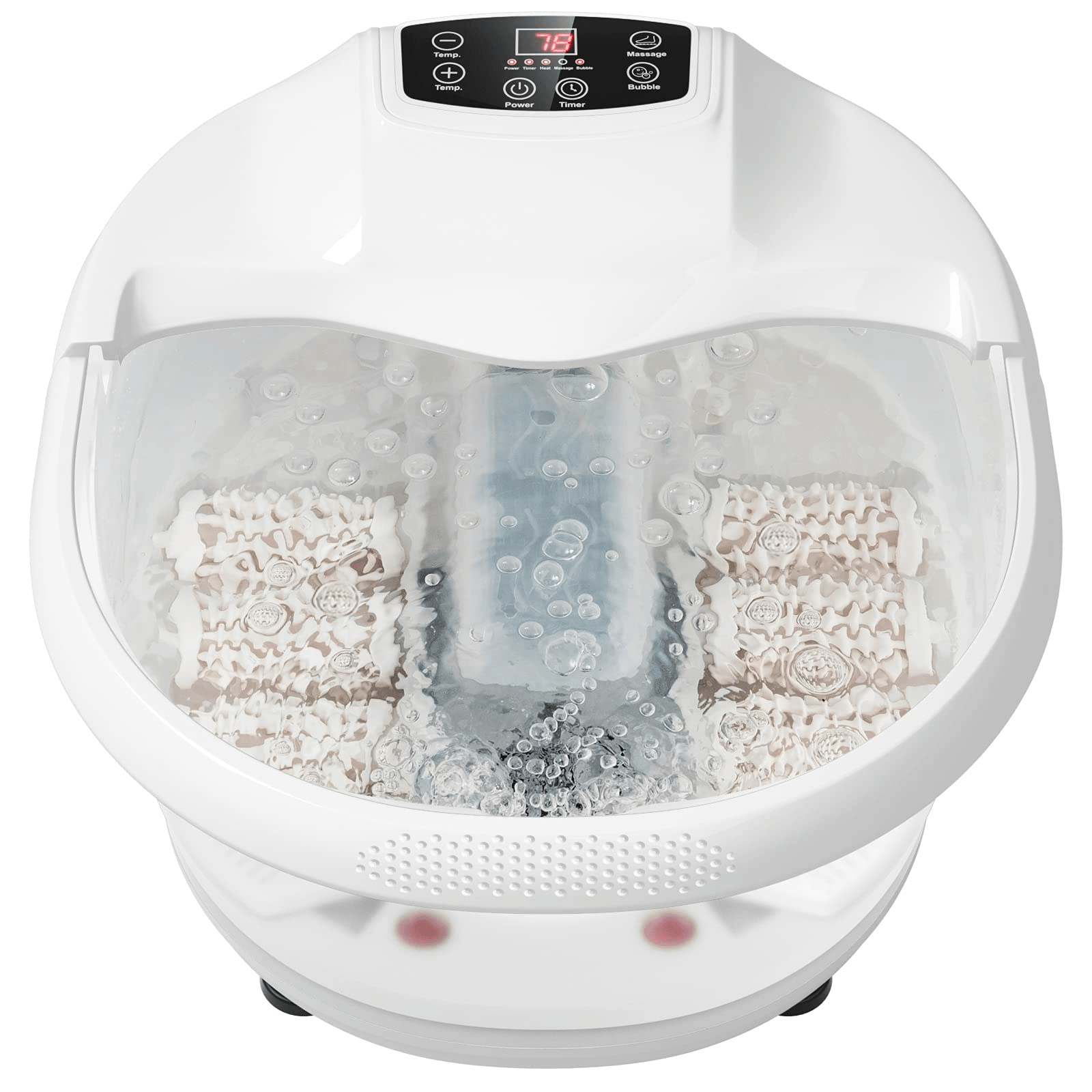 Giantex Foot Spa Bath Massager with Heat Bubbles, 6 Motorized Massage Rollers