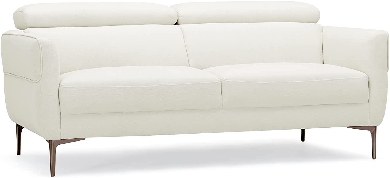 Giantex Couch, Upholstered Loveseat with Lift-up Headrest and Metal Legs