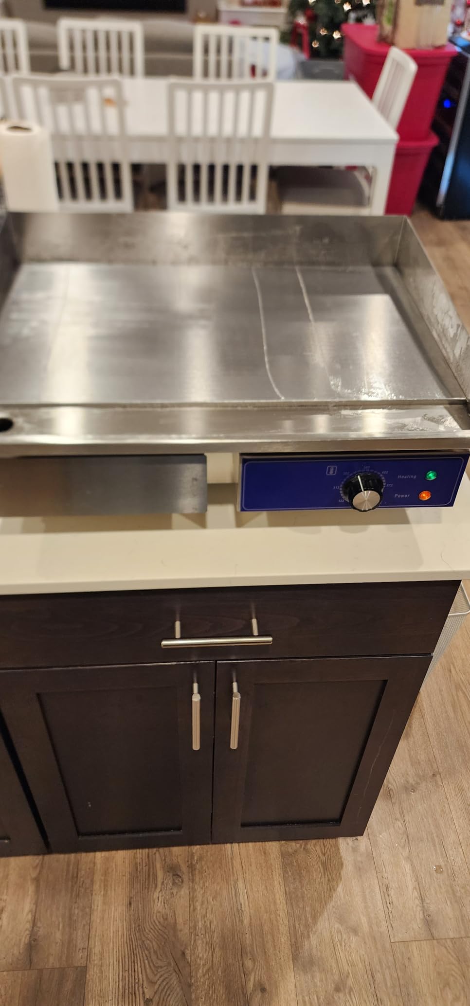 Giantex Commercial Griddle, 22" Electric Griddle 2000W, Cast Iron Griddle, Stainless Steel Frame