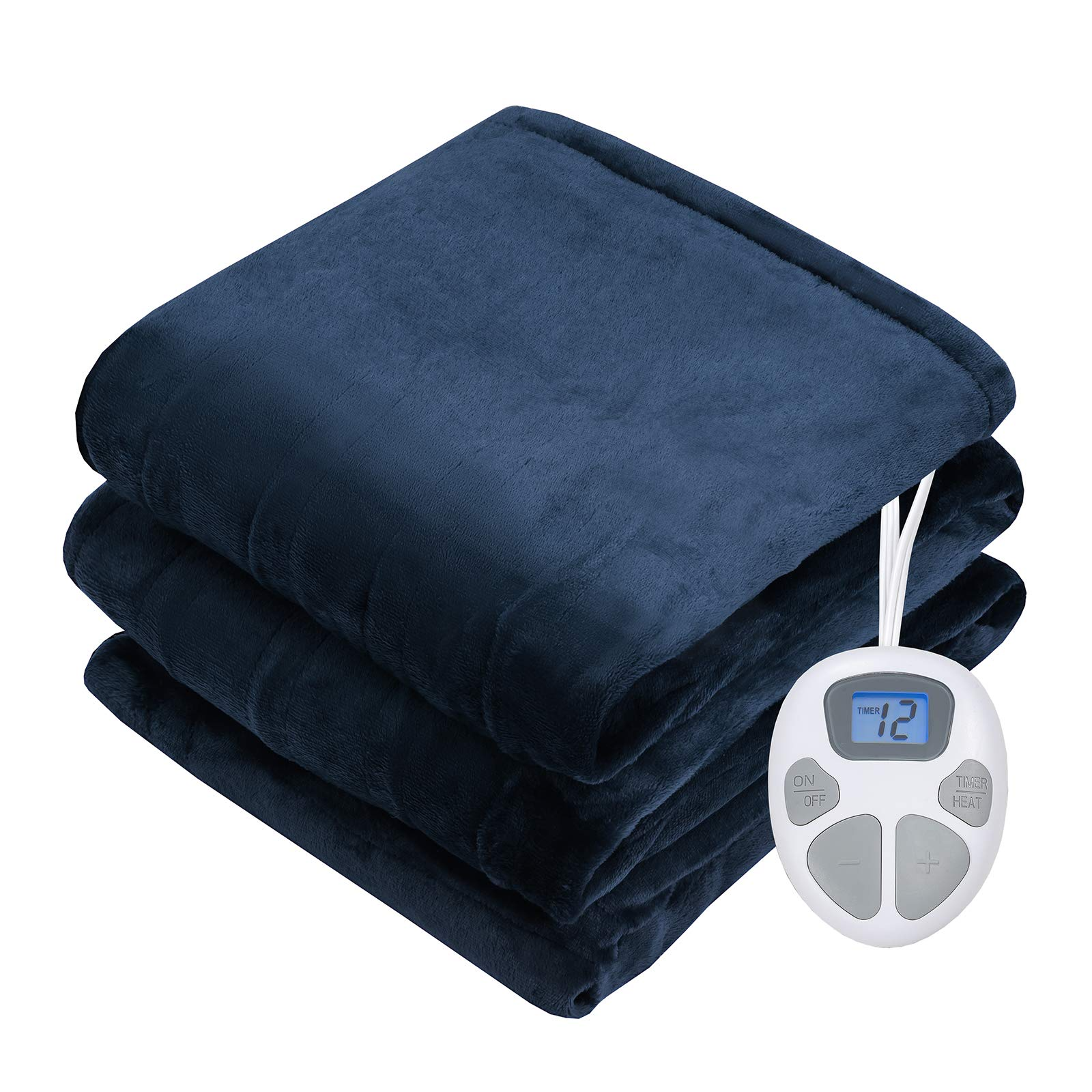 Giantex Electric Heated Blanket, Flannel Electric Blanket Throws, 10 Heating Levels, 8 Hours Auto Off