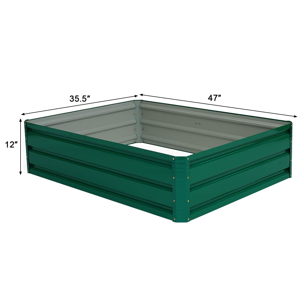 Dark Green Patio Raised Garden Bed (40" L x 32" W x 12" H)