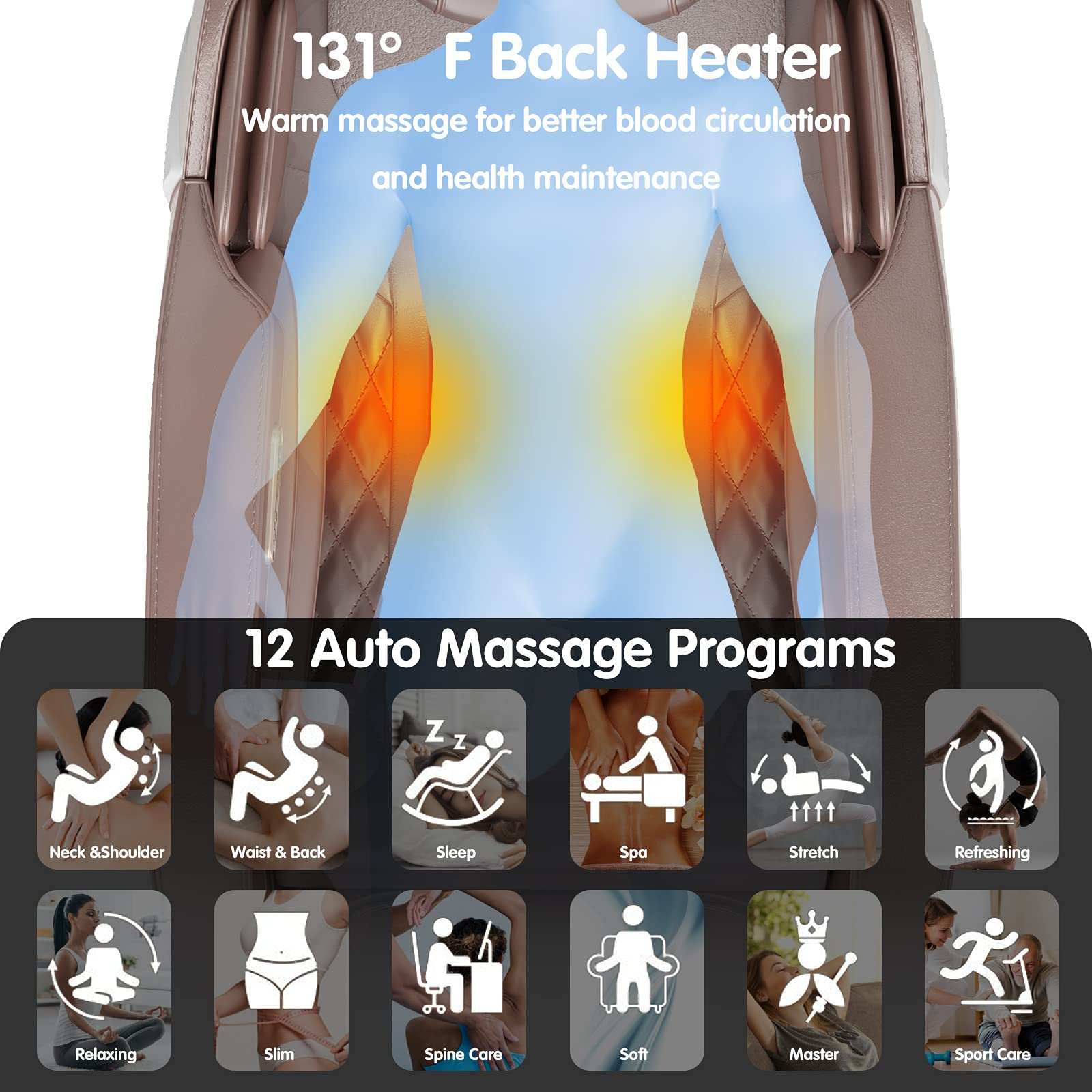 Giantex SL Track Massage Recliner Electric Zero Gravity W/Airbags