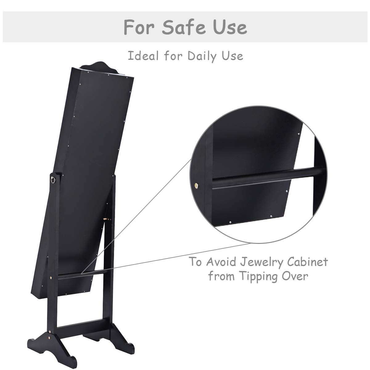 Giantex Jewelry Cabinet Armoire Lockable with Mirror