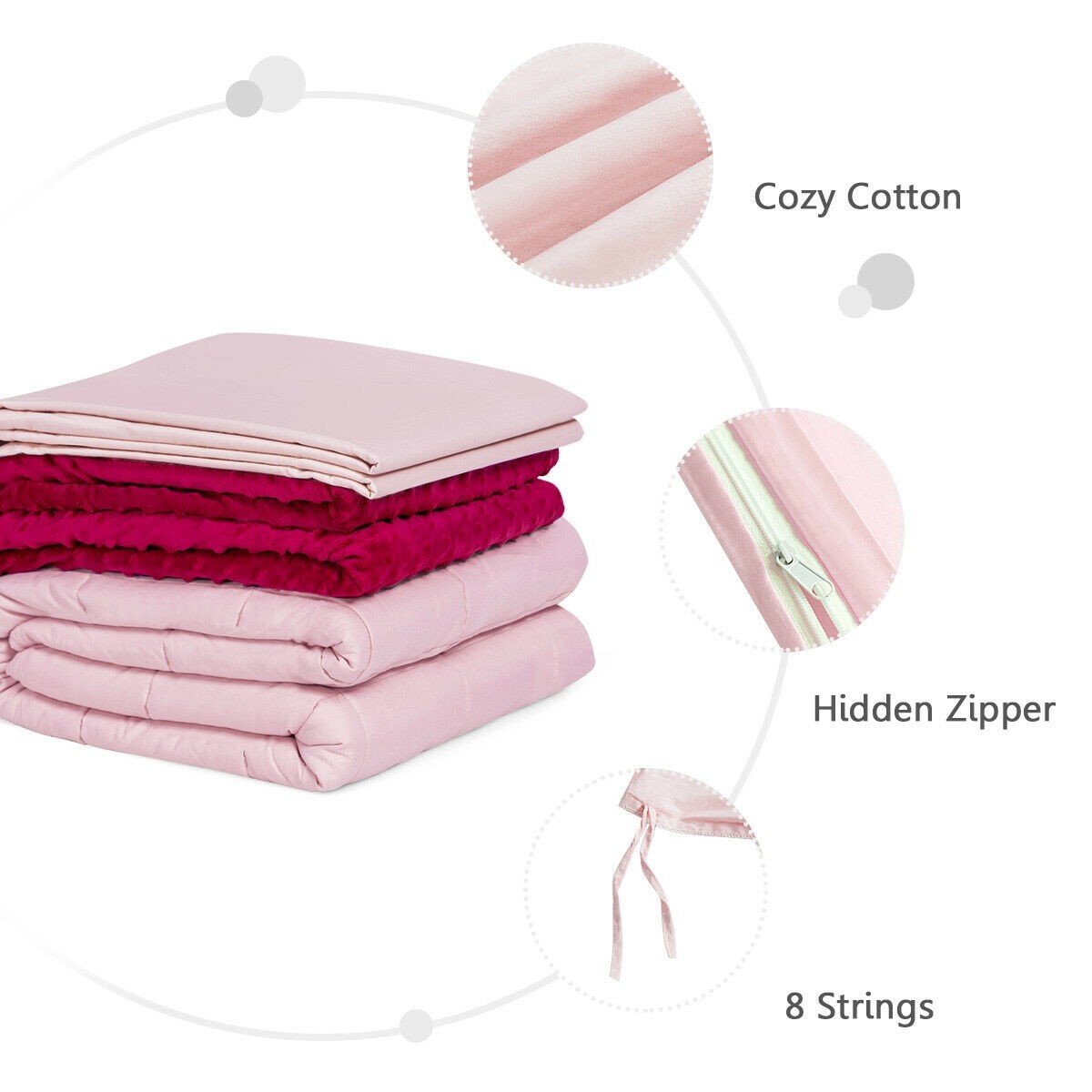 Giantex Kids Weighted Blanket with Duvet Covers, Hot and Cold Duvet Cover Set, 60 " x 41" | 7lbs