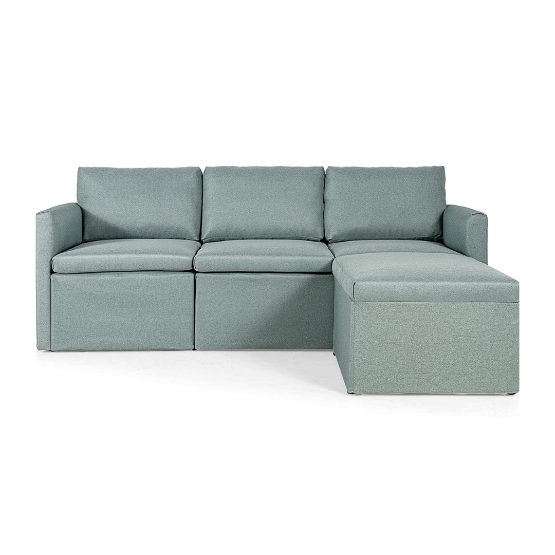 Convertible Sectional Sofa Couch, Modern L-Shaped Sectional Couch 3-Seat Sofa