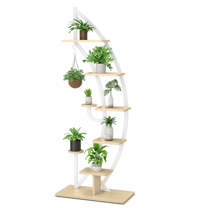 Giantex 6 Tier Metal Plant Stand Indoor, 61" Half Moon Plant Shelf
