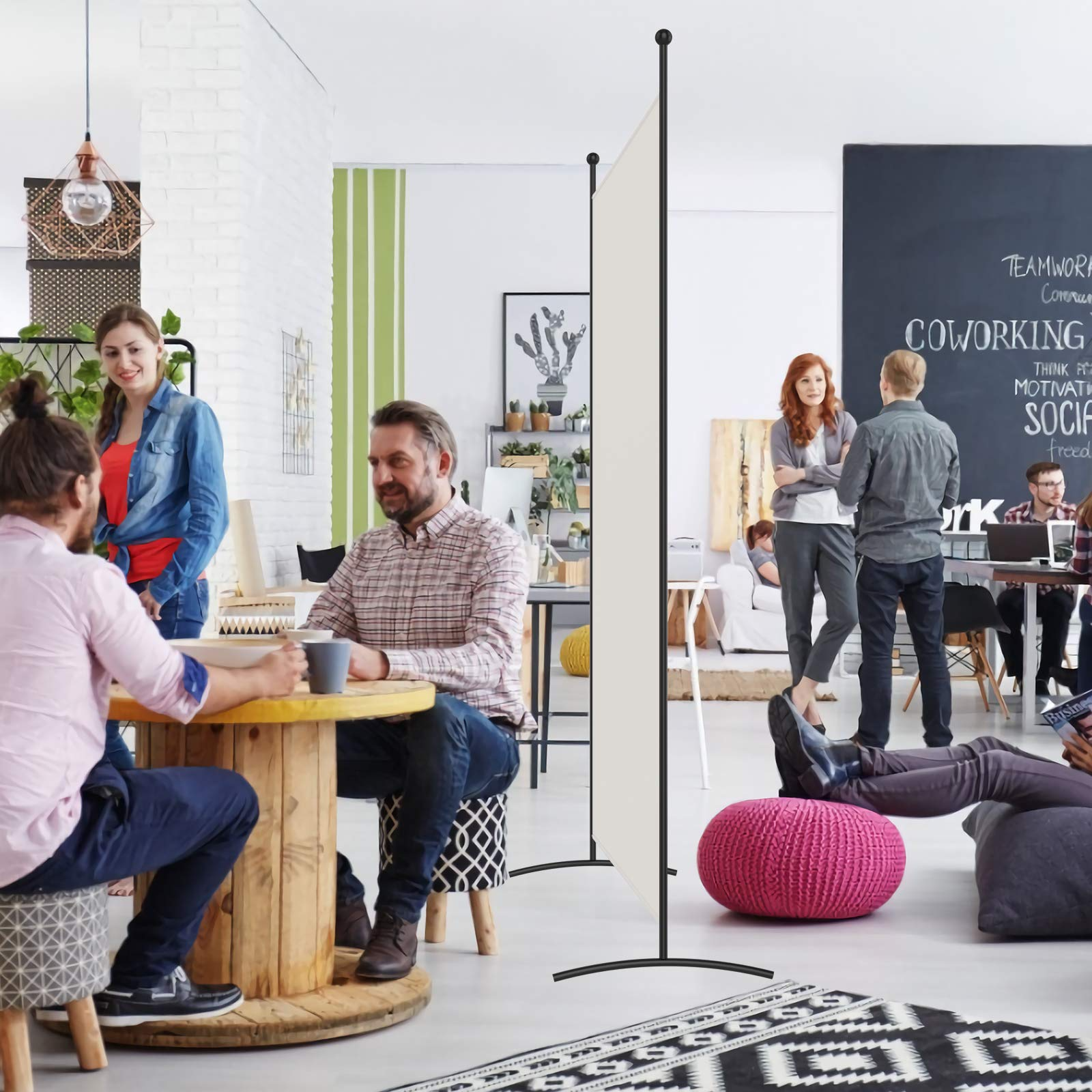 Giantex 6 Ft Single Panel Room Divider, Office Privacy Screen with Steel Base