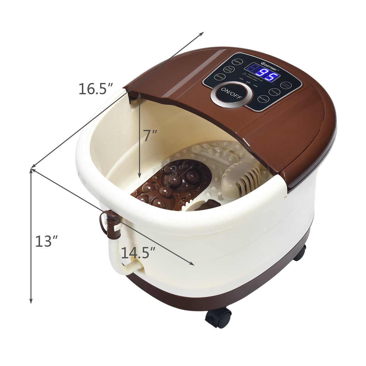 Giantex Foot Spa Bath Massager with Heat with 16 Pedicure Shiatsu Roller Massage Points