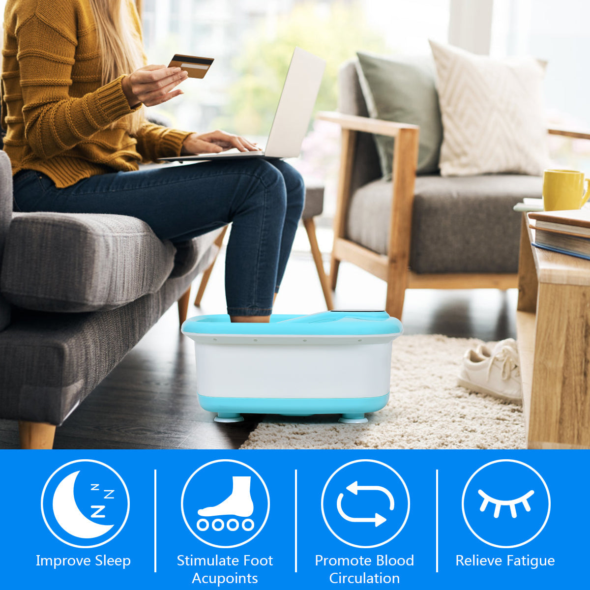 Giantex Foot Spa Bath Massager with Automatic Massage Rollers